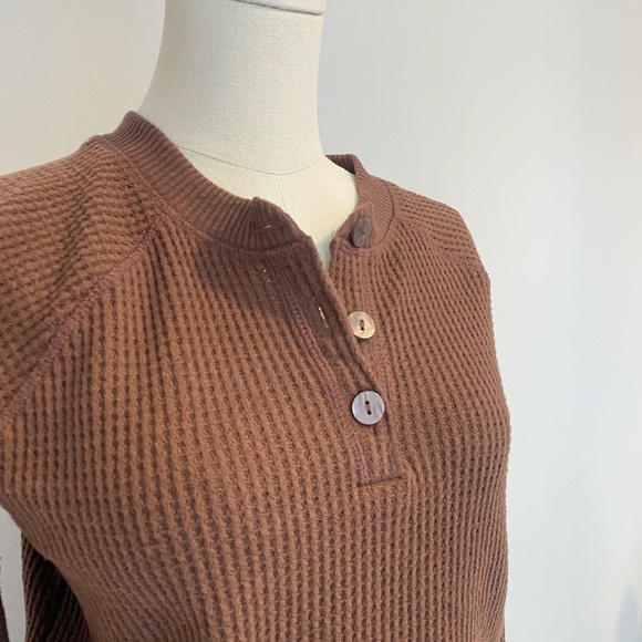 Waffle Knit Brown Knit Sweater | Old Navy - Picture 3 of 4
